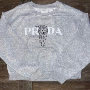 Designer Inspired Drop Shoulder Crop Sweatshirt